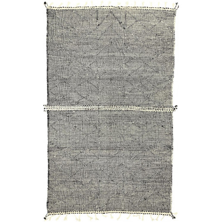 Tapis kilim laine zanafi gris 310x185 tissé main Orchidée