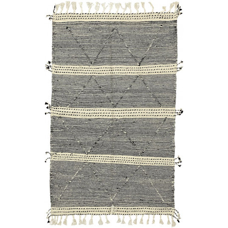 Tapis kilim laine zanafi gris 165x100 tissé main Gina