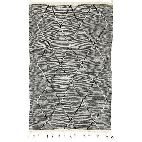 Tapis kilim laine zanafi gris tissé main 155x100 Orangette