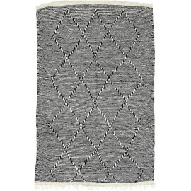 Tapis kilim laine zanafi gris 160x100 tissé main Orane