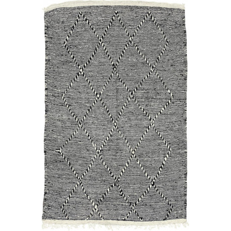 Tapis kilim laine zanafi gris 160x100 tissé main Orane