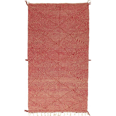 Tapis kilim laine zanafi rouge tissé main 250x140 Opium