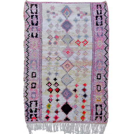 Tapis berbère boucharouite 170x120 noué main Omerine