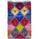 Tapis boucharouite vintage multicolore noué main 245x150 Jamal