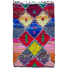 Tapis boucharouite vintage multicolore noué main 245x150 Jamal