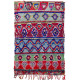 Tapis boucharouite multicolore vintage 225x150 noué main Zalan