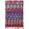 Tapis boucharouite multicolore vintage 225x150 noué main Zalan