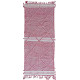 Tapis kilim rose en laine zanafi tissé main 195x80 Opaline