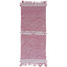 Tapis kilim rose en laine zanafi tissé main 195x80 Opaline