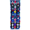 Tapis boucharouite multicolore 205x105 vintage noué main Sassy