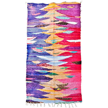 Tapis berbère en coton et tissus recyclés multicolore 240x130 Lia