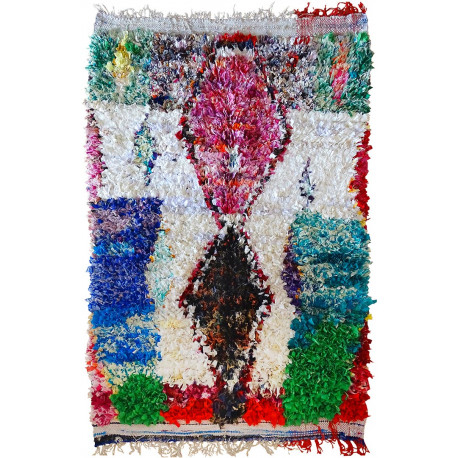 Tapis berbère boucharouite multicolore 200x140 noué main Raphina