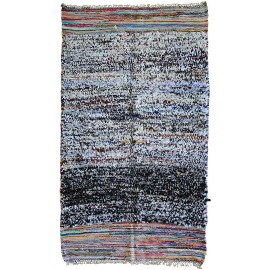 Tapis berbère boucharouite multicolore 220x135 noué main Raphaella