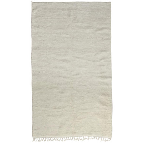 Tapis beni ouarain blanc en laine épaisse 255x150 Ifrane
