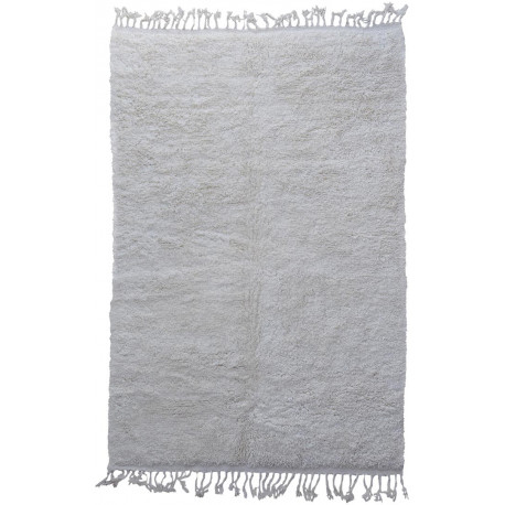 Tapis beni ouarain blanc 295x195 laine épaisse Safi