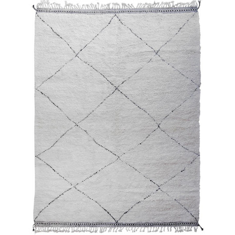 Tapis beni ouarain blanc en laine 390x275 Toula