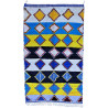 Tapis berbère boucharouite 210x130 noué main bleu Omeima