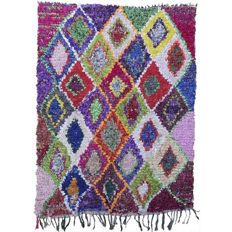 Tapis berbère boucharouite 190x140 noué main Ombeline