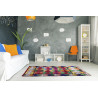 Tapis boucharouite vintage multicolore 235x140 noué main Fanida