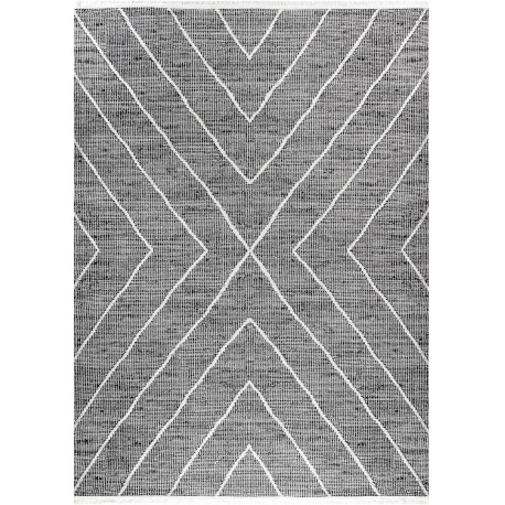 Tapis motif ethnique à franges lavable en machine Dam