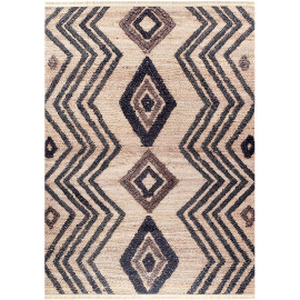 Tapis ethnique à franges lavable en machine Zubi
