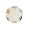 Tapis enfant rond en coton fait main lavable en machine Wheels