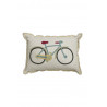 Coussin rectangulaire en coton avec broderie à la main Bike