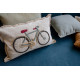 Coussin rectangulaire en coton avec broderie à la main Bike