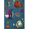 Tapis bleu pour enfant à courtes mèches Nemo