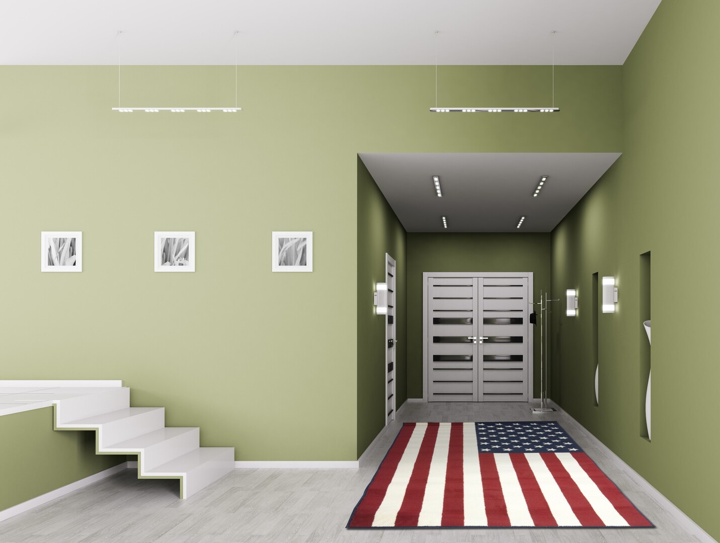 American Flag Tapis Bleu Et Rouge Drapeau Américain