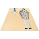 Tapis enfant en coton jaune recyclé lavable en machine Giraffy