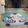 Tapis enfant en coton recyclé lavable en machine Zebra