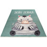 Tapis enfant en coton recyclé lavable en machine Zebra