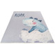 Tapis enfant en coton recyclé lavable en machine Dino