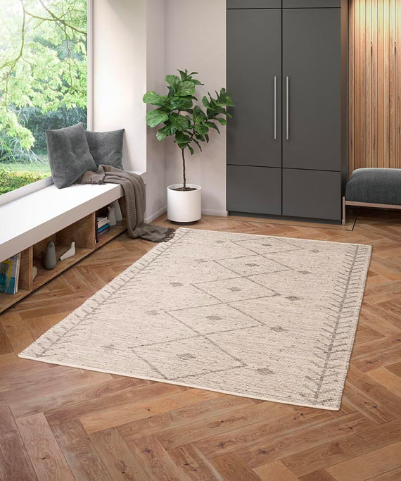 Tapis en cuir et coton berbere Laurel