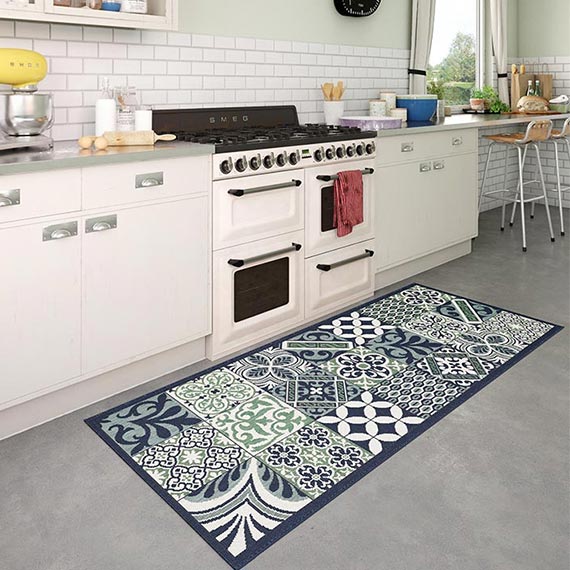 Tapis de cuisine carreaux de ciment plat Boulder min