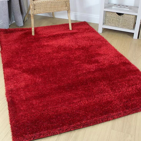 Tapis de salon shaggy uni Velvet