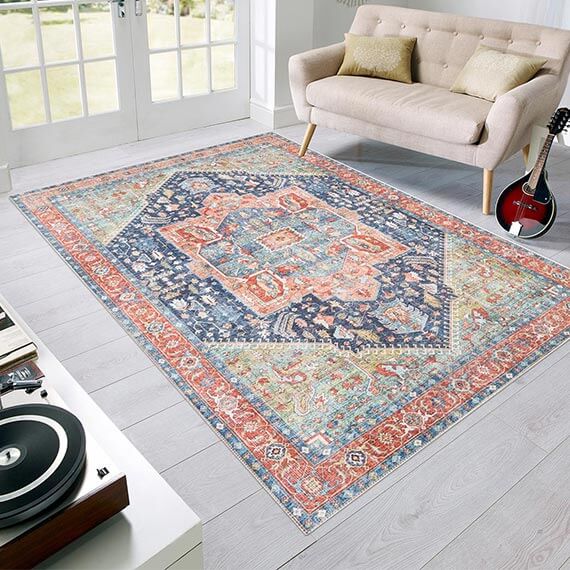 Tapis dorient bleu Nomadiya