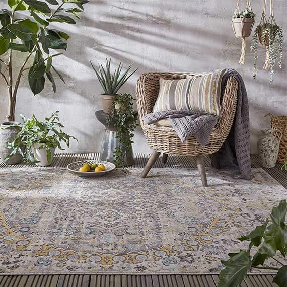 Tapis extérieur et intérieur d'orient multicolore Louisa