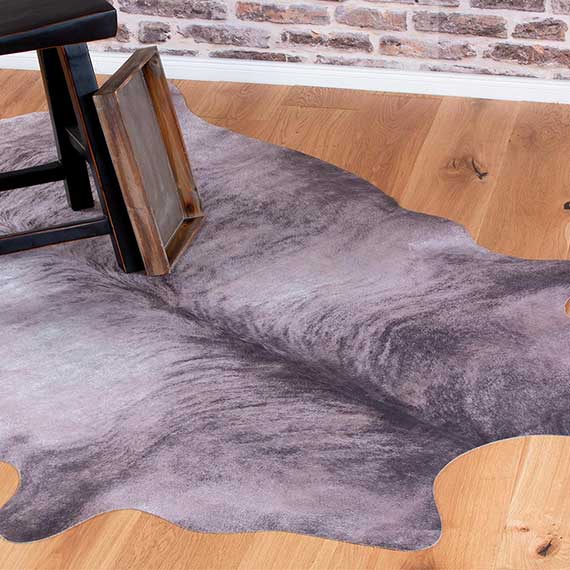 Tapis imitation peau de vache gris intérieur et extérieur Super 4 