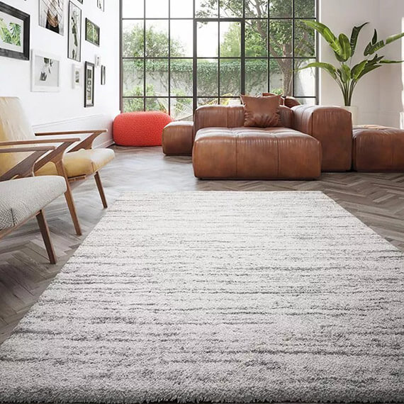 Tapis moderne shaggy rayé Harlowton