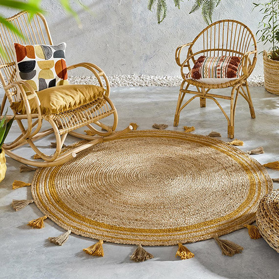 Tapis naturel en jute tissé à la main Istanbul