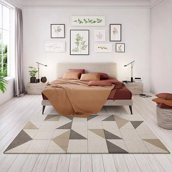 Tapis scandinave à courtes mèches graphique Grantsdale