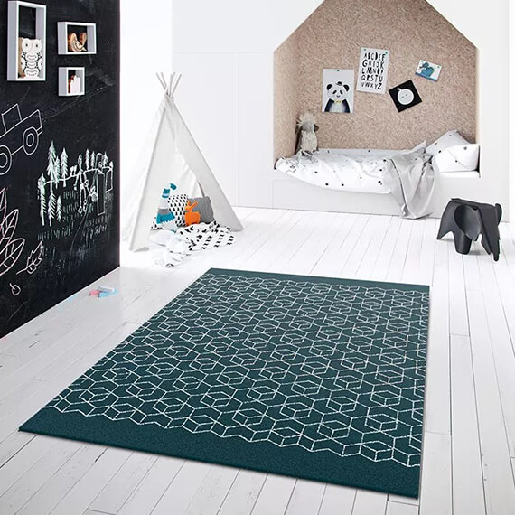 Tapis scandinave à courtes mèches graphique Greenough