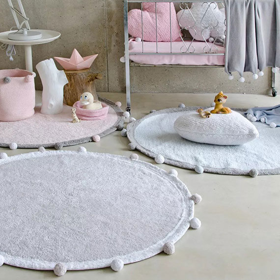 Tapis chambre enfant rond bubbly lorena canals