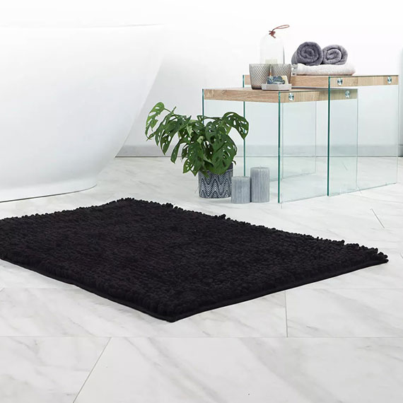 Tapis de salle de bain doux longues meches idris