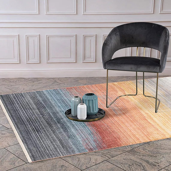 Tapis de salon multicolore degrade flynn