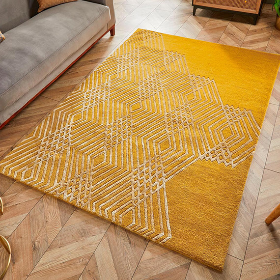 /Tapis design en laine à courtes mêches pour salon diamonds