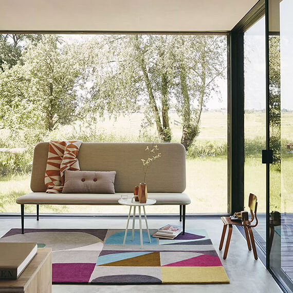 Tapis design multicolore tufte main pour salon estella harmony