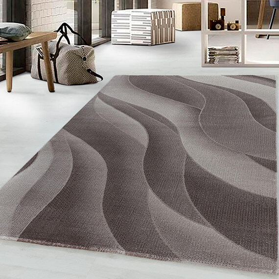 Tapis effet courbe moderne pour salon chouette
